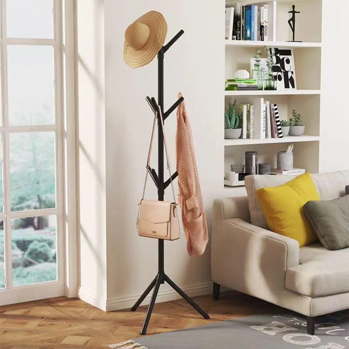 Floor-to-Ceiling Coat & Hat Rack