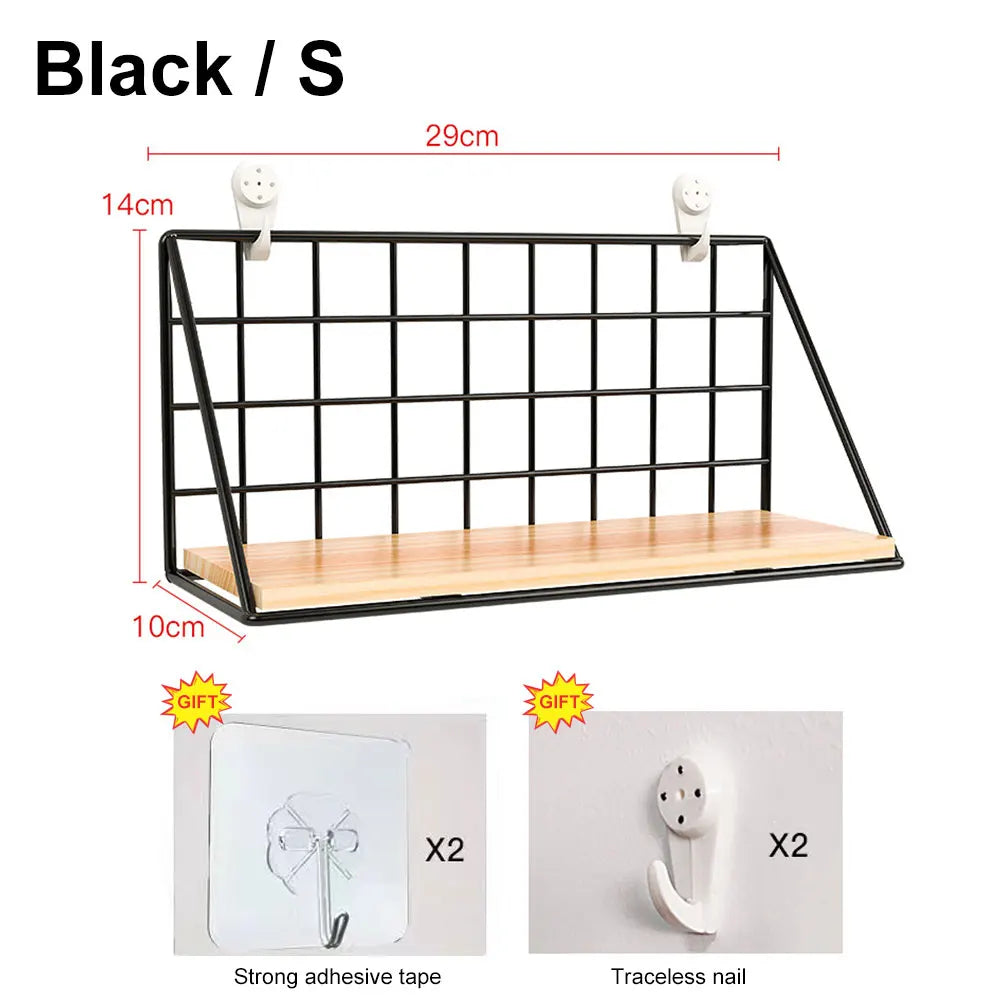 Wall Mounted Wood Hanging Shelves (no Drilling)