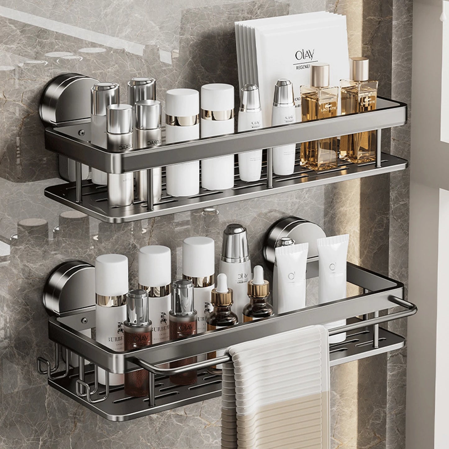 Suction Cup Shower Shelf – Aluminium Storage Rack