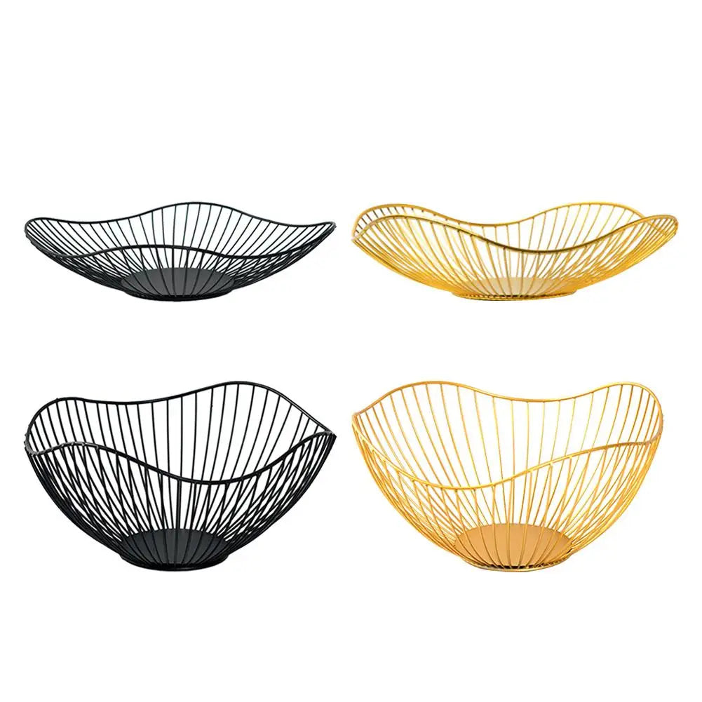 Iron Fruit Basket Fruit Container Bowl Home Creative Drain Display Basket Table Bread Snacks Tray Storage Snacks P2I4