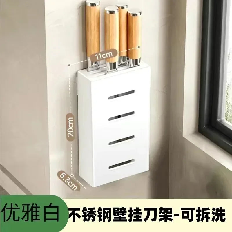 Stainless Steel Wall-Mounted Knife Holder