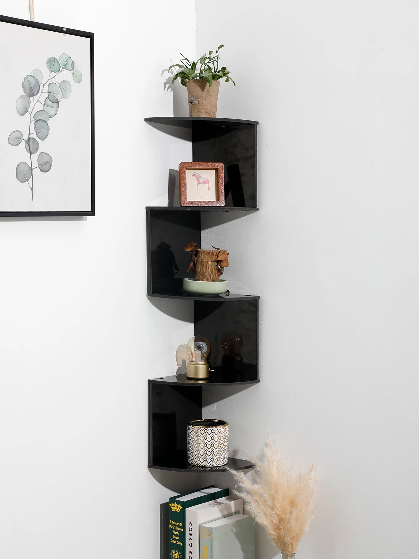 Wooden Burlywood Storage Shelf