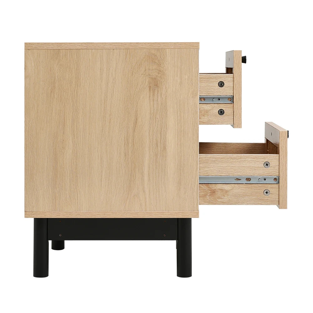 【Lifeideas】2/3-Drawer Woven Accent Cabinet Livingroom Bedroom Decoration Storage Shelf Modern Classic