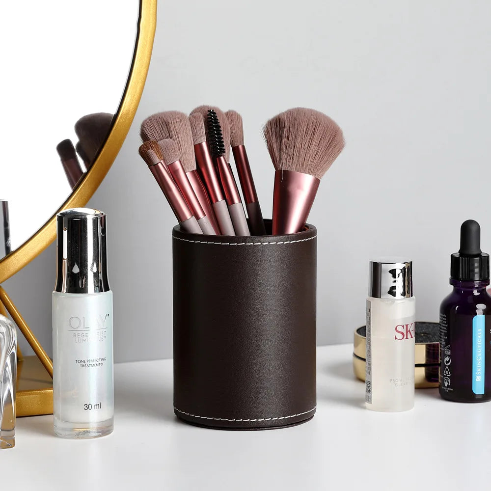Business Leather Pen Holder Makeup Brush Storage Box Living Room Desktop Storage Office Desktop Storage Box