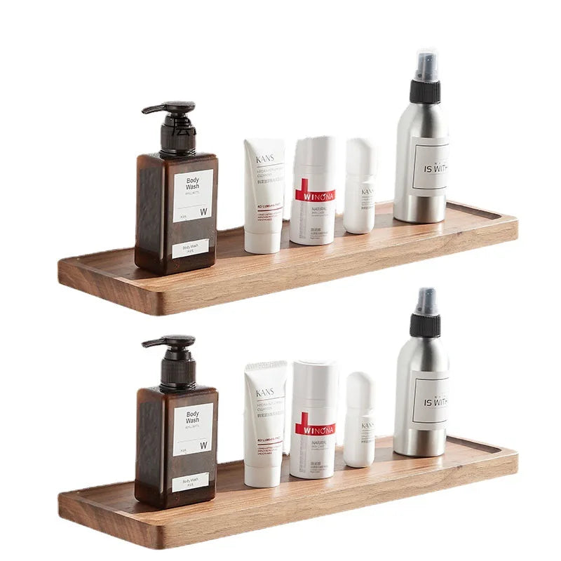 Walnut Wall-Mounted Storage Rack