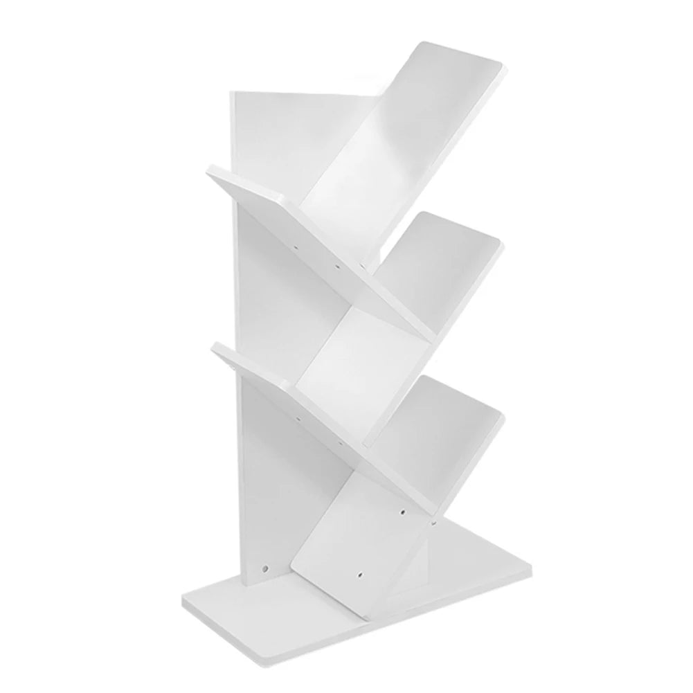 【Breeins】Rustic Standing Tree Bookshelf Wood Display Rack For Home Office Decoration Storage Organizer Shelf Bookcase