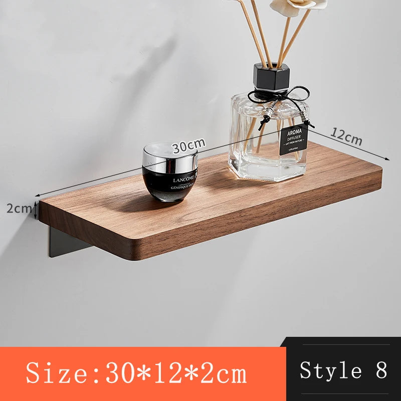 Walnut Wall-Mounted Storage Rack