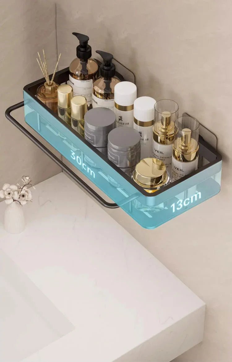 Bathroom & Kitchen Organizer – No-Drill 2-Tier Wall Shelf