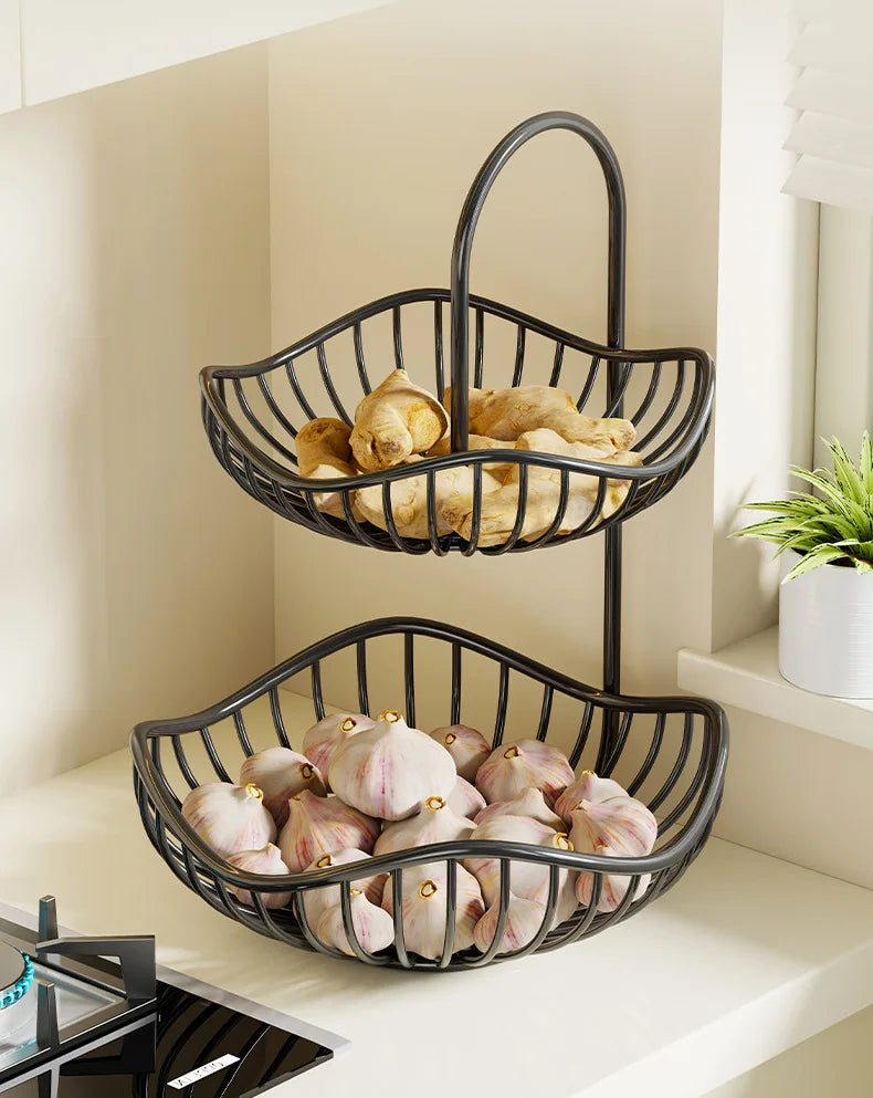 Decorative Modern Fruit Basket Vegetable Bread Holder Fruit Storage Rack Serving Tray Home Kitchen