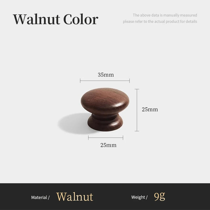 Nordic Walnut Wood Handle T bar Drawer Knobs Cupboard Long Pulls Kitchen Cabinet Door Handle Furniture Decorate Pulls and Knob