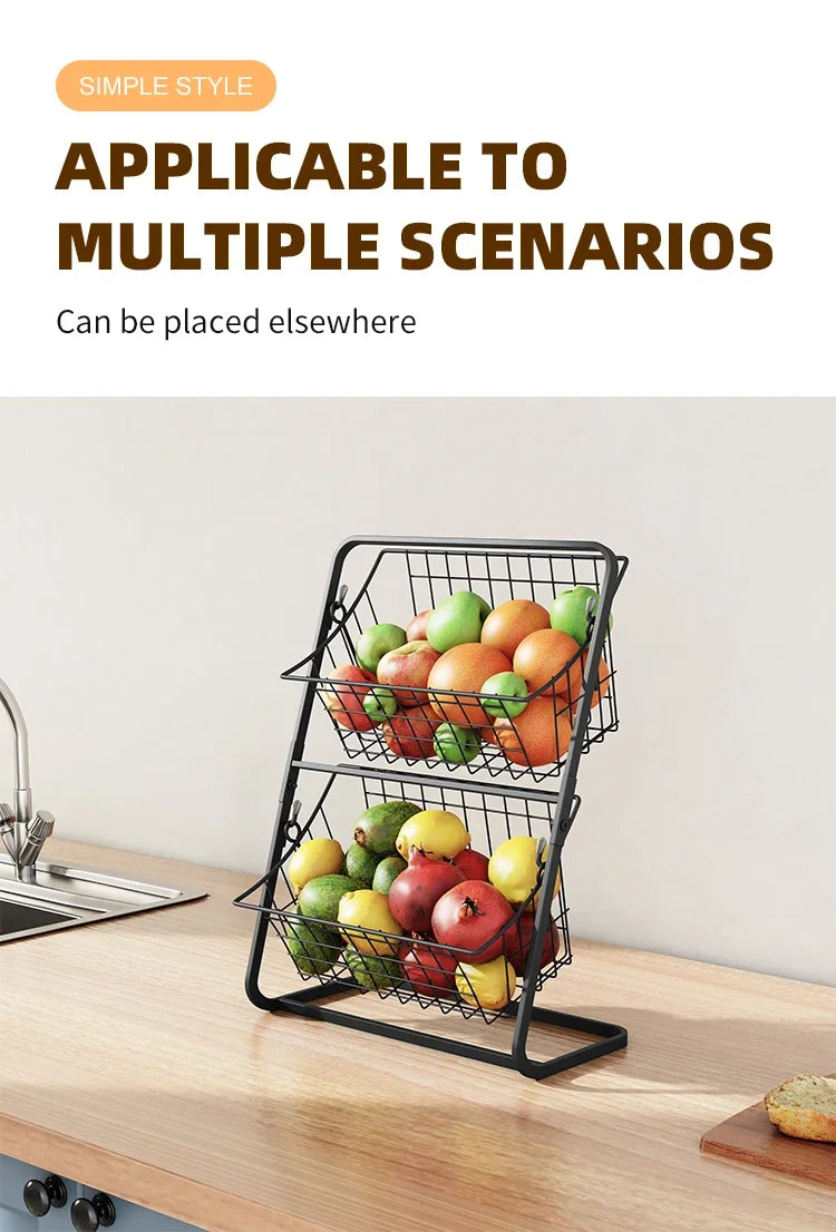 Fruit basket,,vegetable basket,Kitchen countertop storage basket,Wire removable storage rack,Spices and snack racks