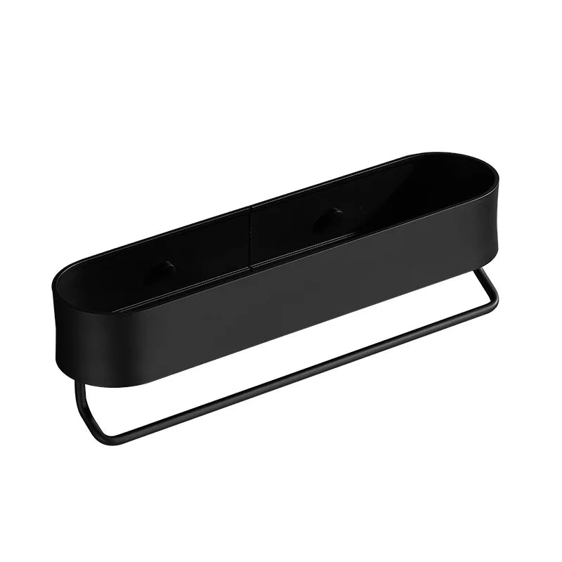 Matte Black Wall-Mounted Shower Shelf