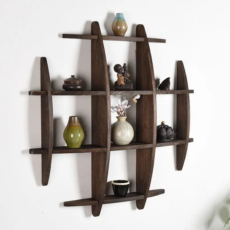 Minimalist Chinese Style Tea Set Display Rack