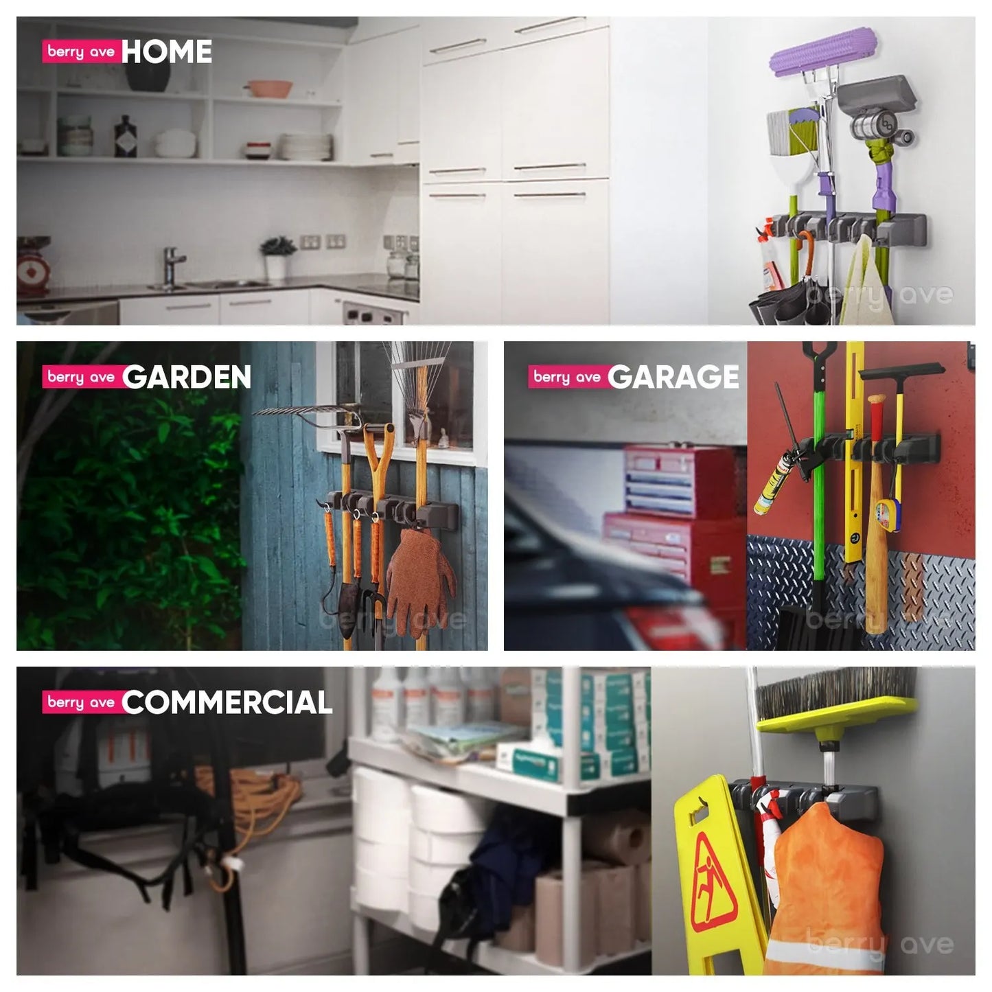 Multi-Functional Wall Mop & Broom Holder