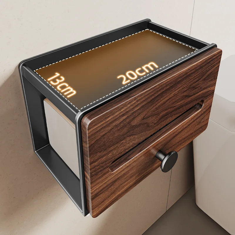 Walnut Bathroom Storage Box