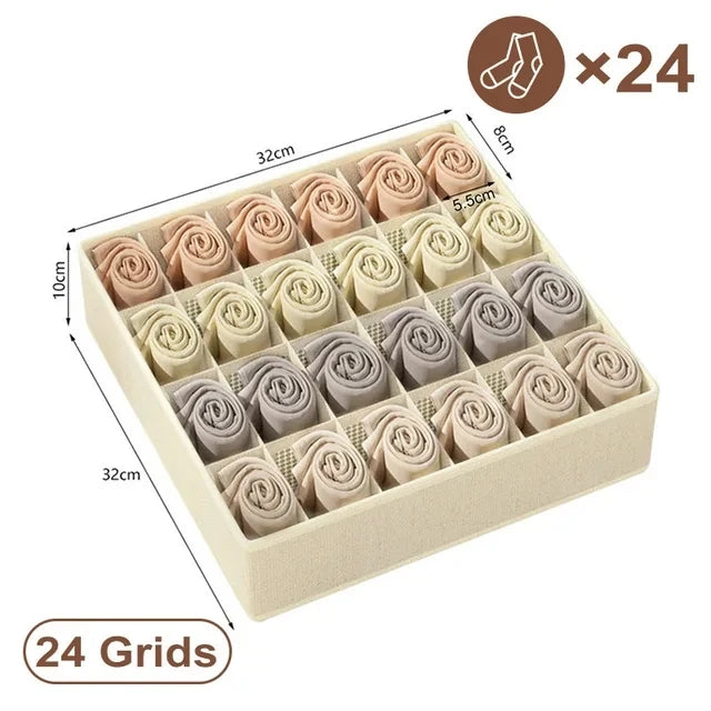 Underwear Organizer Bra Storage Box Panties Socks Storage Boxes Bedroom Wardrobe Clothes Organizer Foldable Drawer Separator Cas