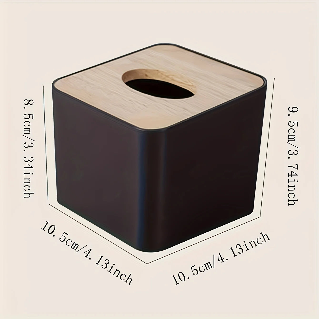1pc/2pcs-Nordic Style Plastic Tissue Box with Wooden Cover - Paper Box for Restaurants and Rooms - Tissue Storage
