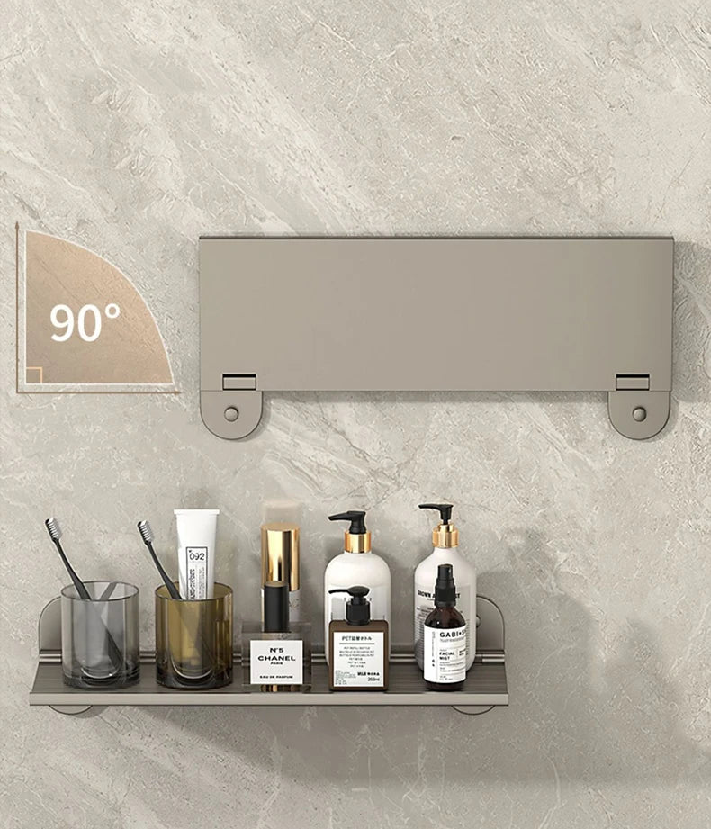 Foldable Aluminium Bathroom Wall Shelf