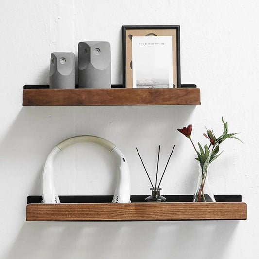 Wooden Wall-Mounted Bathroom Shelf