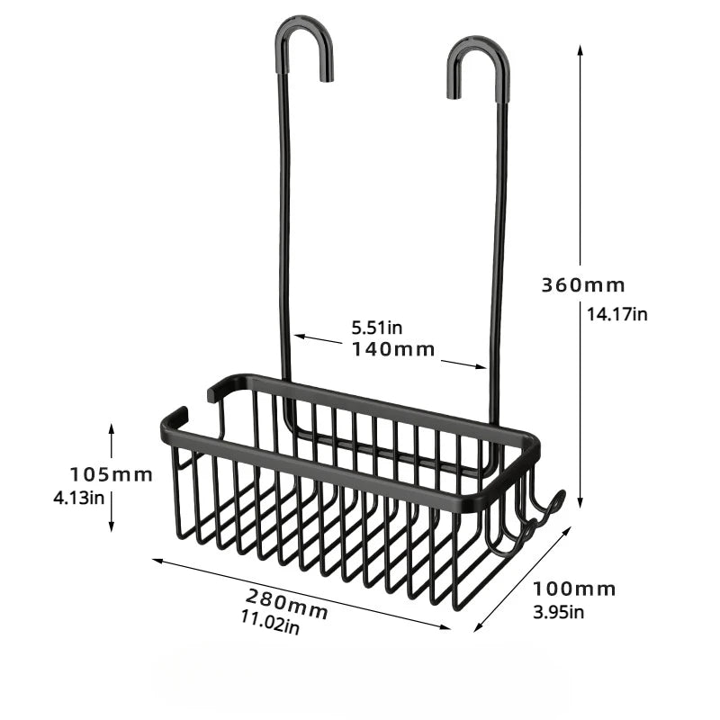 No-Drill Unique Bathroom Shower Rack