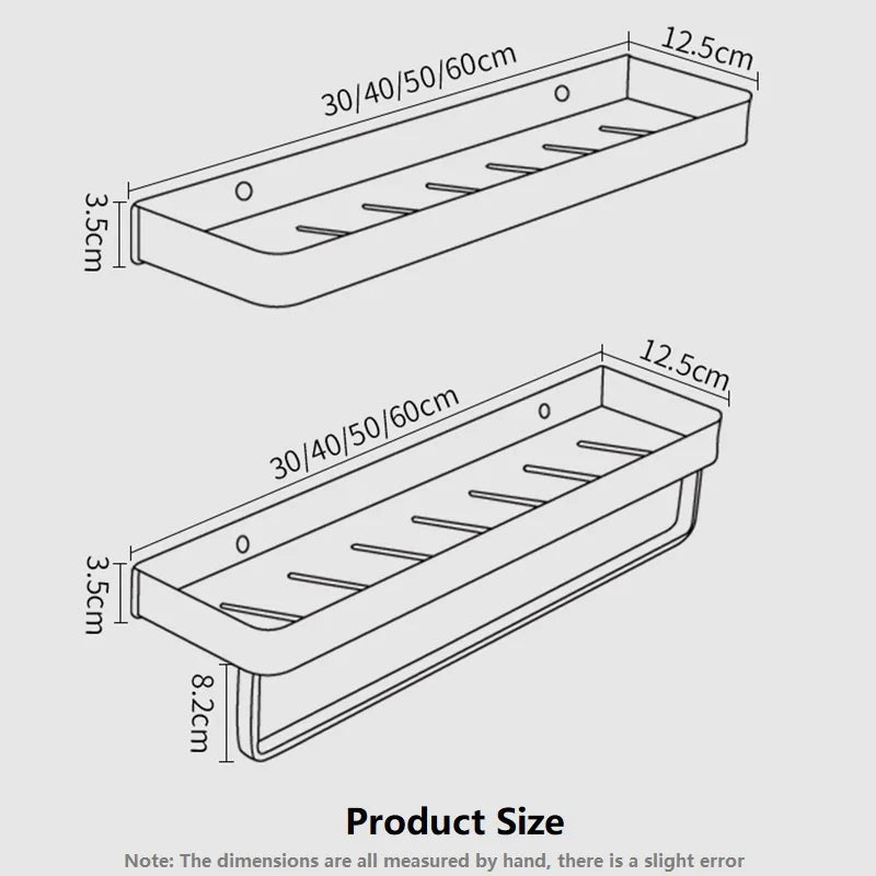 Black Aluminium Bathroom Shelf