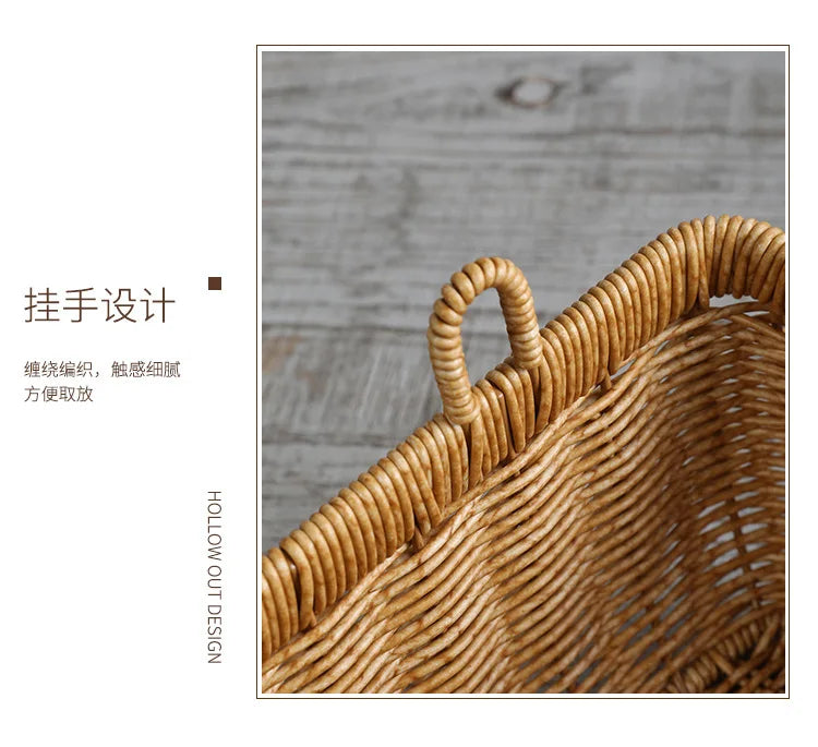 Wall Hanging Storage Basket Container Decorative Basket Hand Woven Kitchen Storage Basket for Garden Flower Pot Living Room