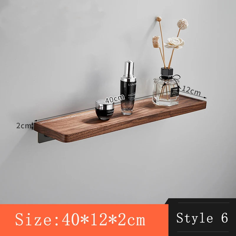 Walnut Wall-Mounted Storage Rack