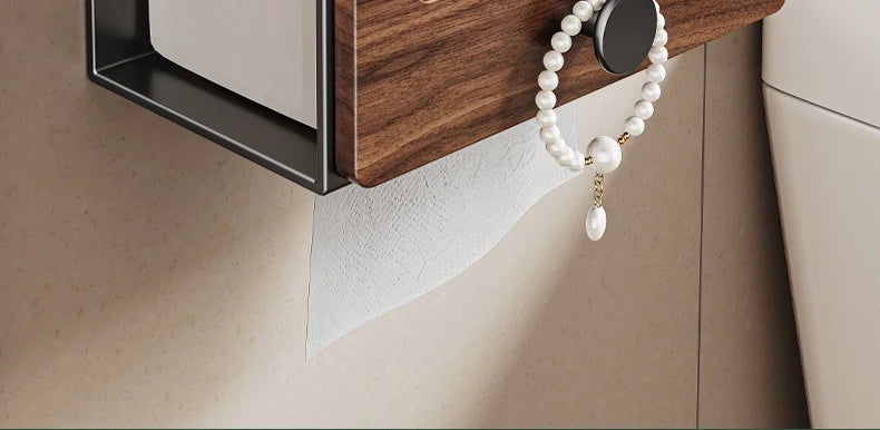 Walnut Bathroom Storage Box