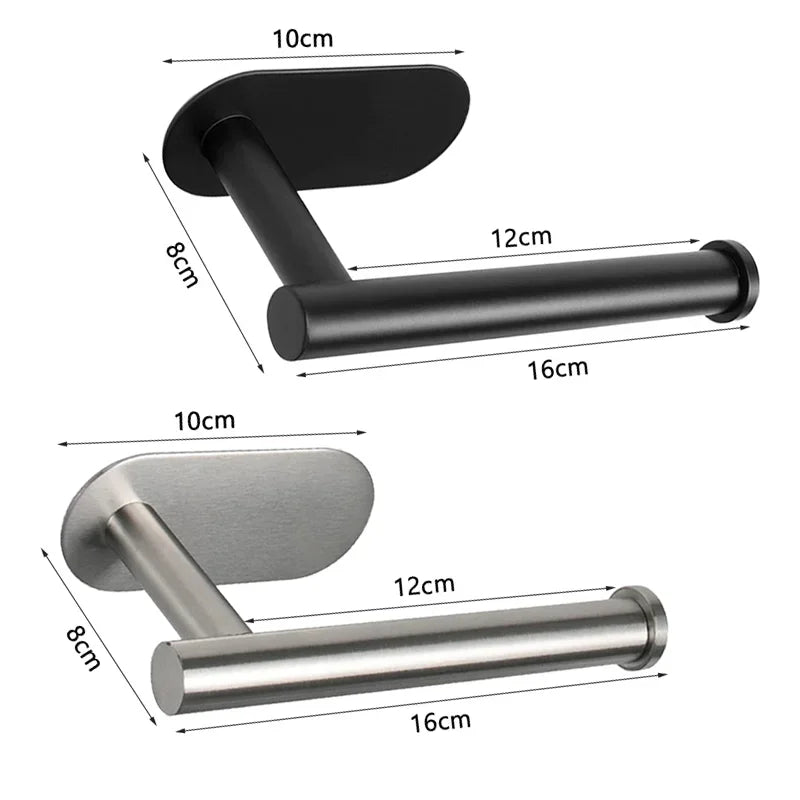 Stainless Steel Toilet Paper Holder - No-Drill