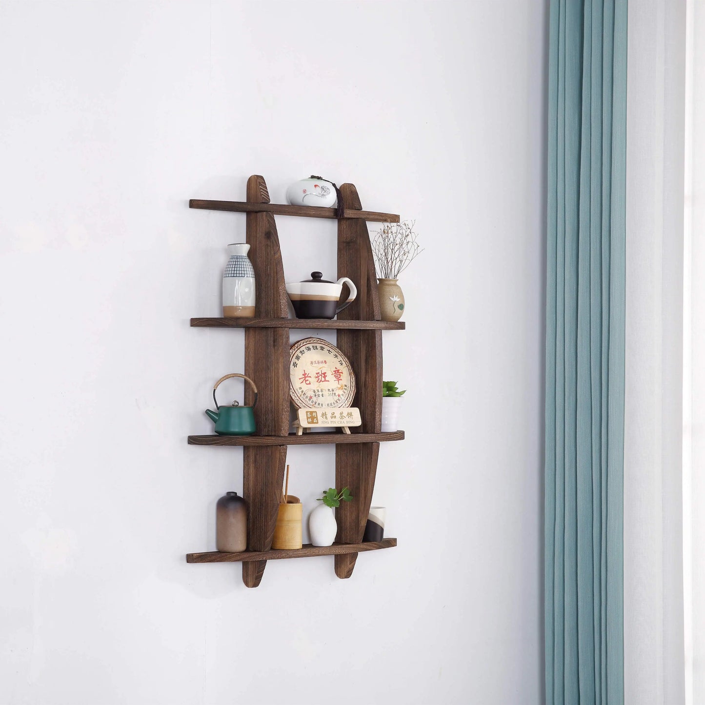 Minimalist Chinese Style Tea Set Display Rack