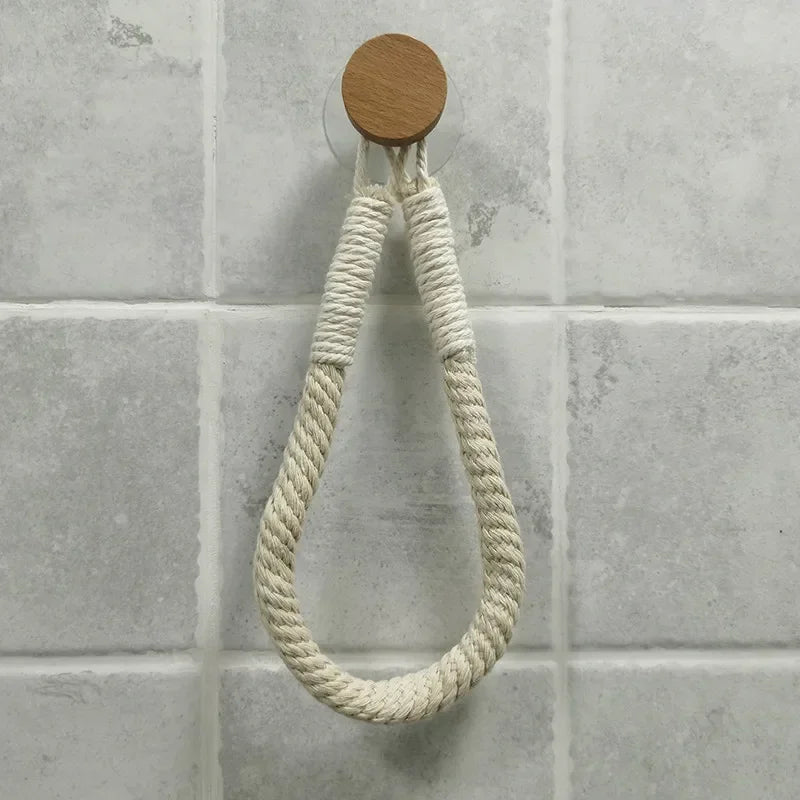 Minimalist Nail-Free Rope Paper Towel Holder