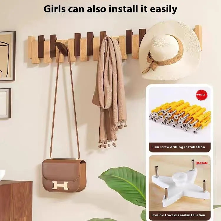 Wooden Piano Key Clothing Hooks
