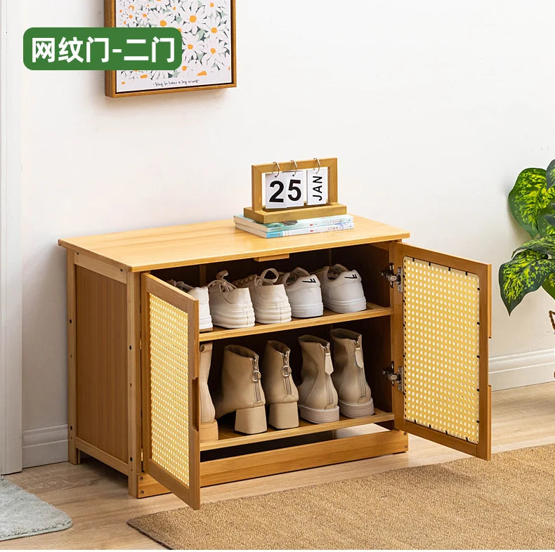 Home Entryway Shoe Bench Sit and Store Shoe Cabinet Breathable Dust-Proof Shoe Organizer Long Bench Shoe Rack for Doorway