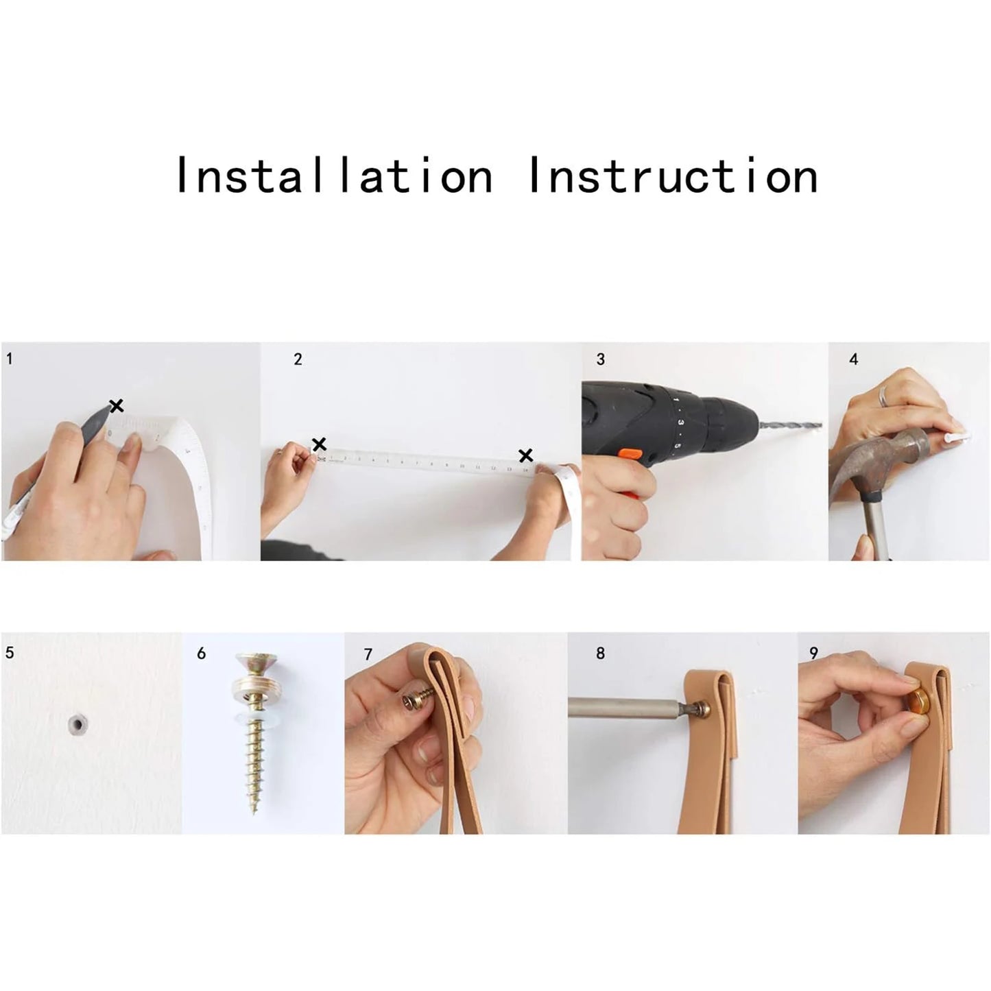 Wood Floating Storage Shelves With Leather Strap For Bedroom Living Room Set of 1pcs Wall Hanging Storage Shelf for Magazine