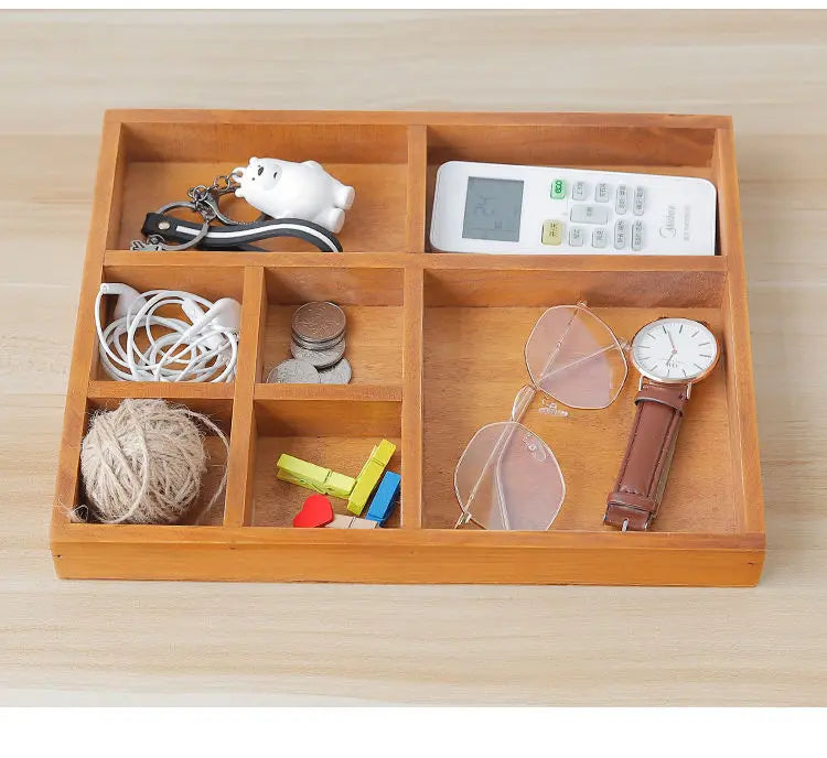 Vintage Wooden Desktop Organizer