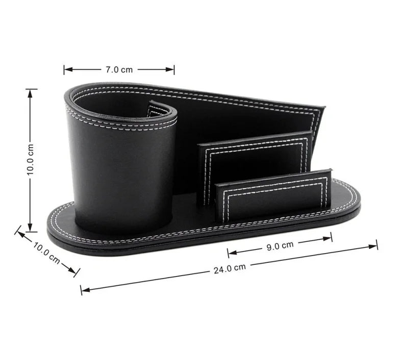 Business Leather Pen Holder Makeup Brush Storage Box Living Room Desktop Storage Office Desktop Storage Box
