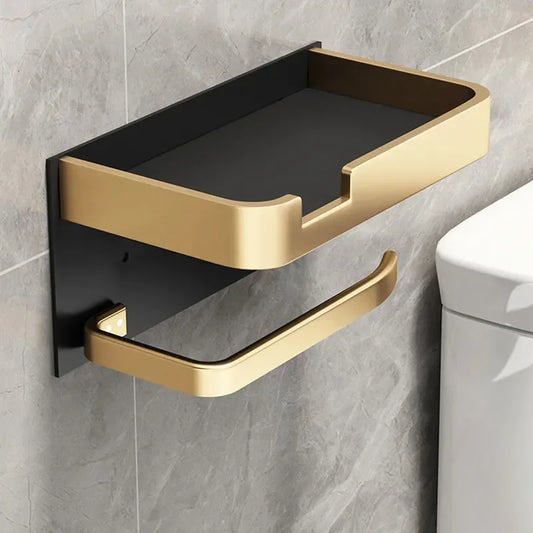 Luxury Black & Gold Toilet Paper Rack