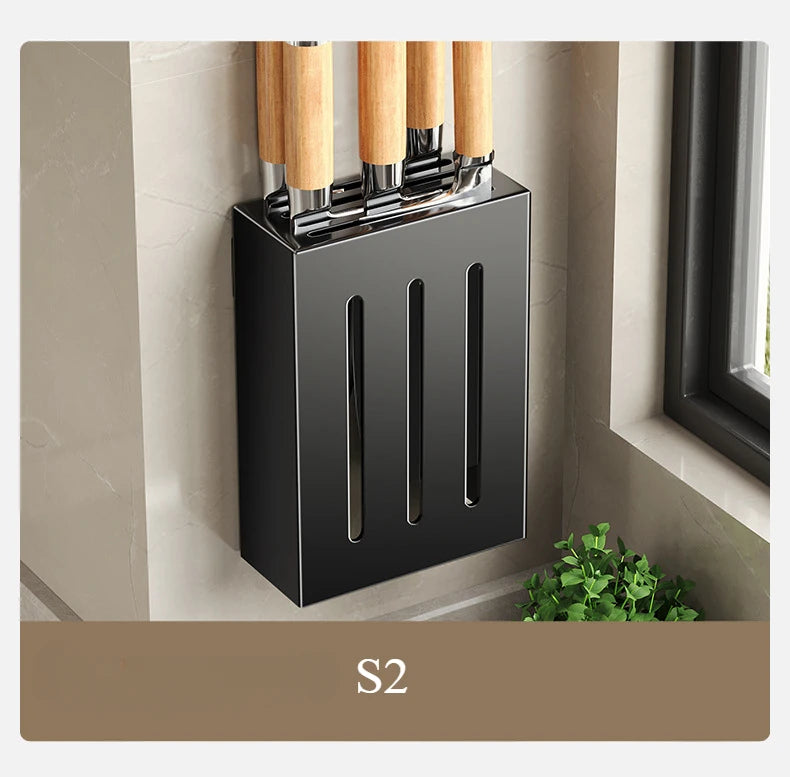 Stainless Steel Wall-Mounted Knife Holder
