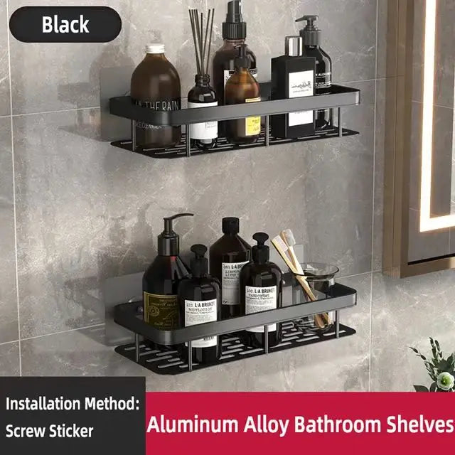 Bathroom & Kitchen Organizer – No-Drill 2-Tier Wall Shelf