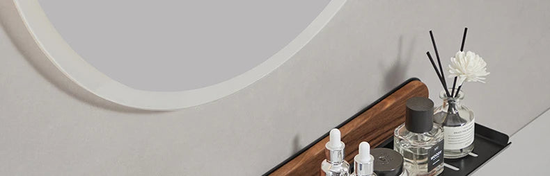 Walnut Wall-Mounted Toilet & Sink Shelf