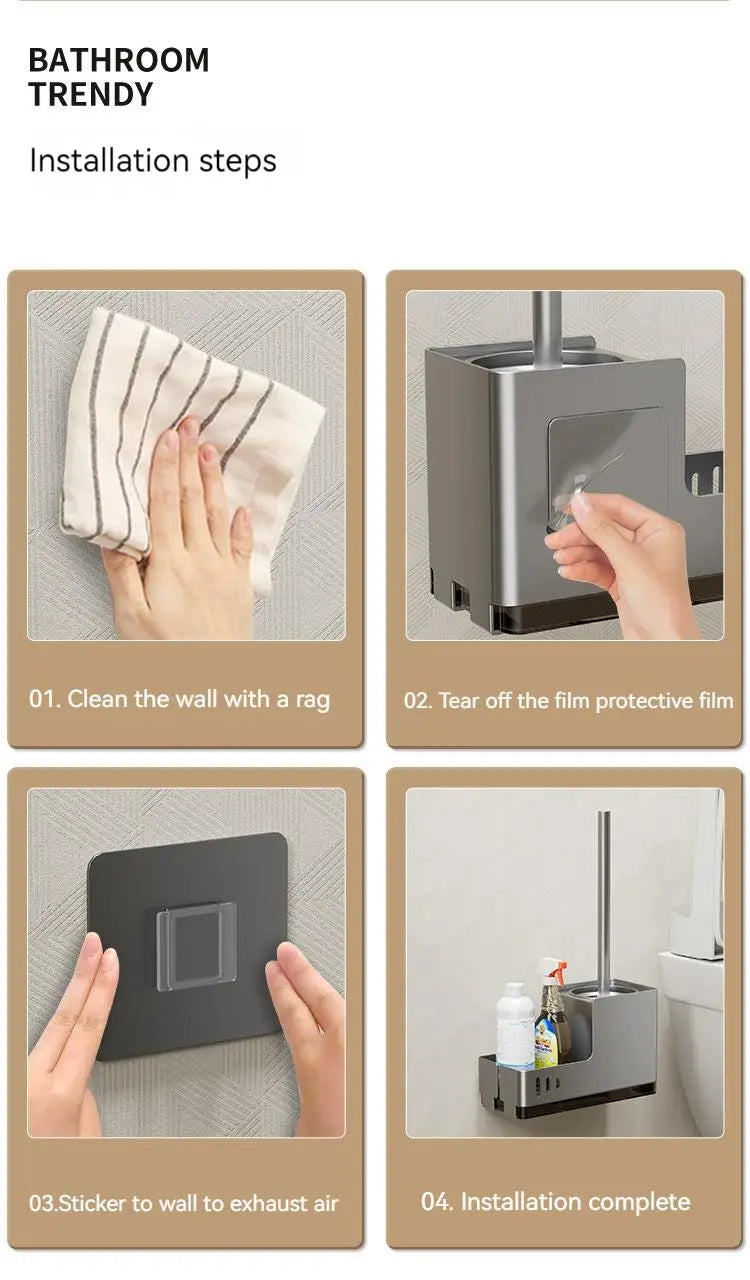 Modern Aluminium Toilet Brush Holder