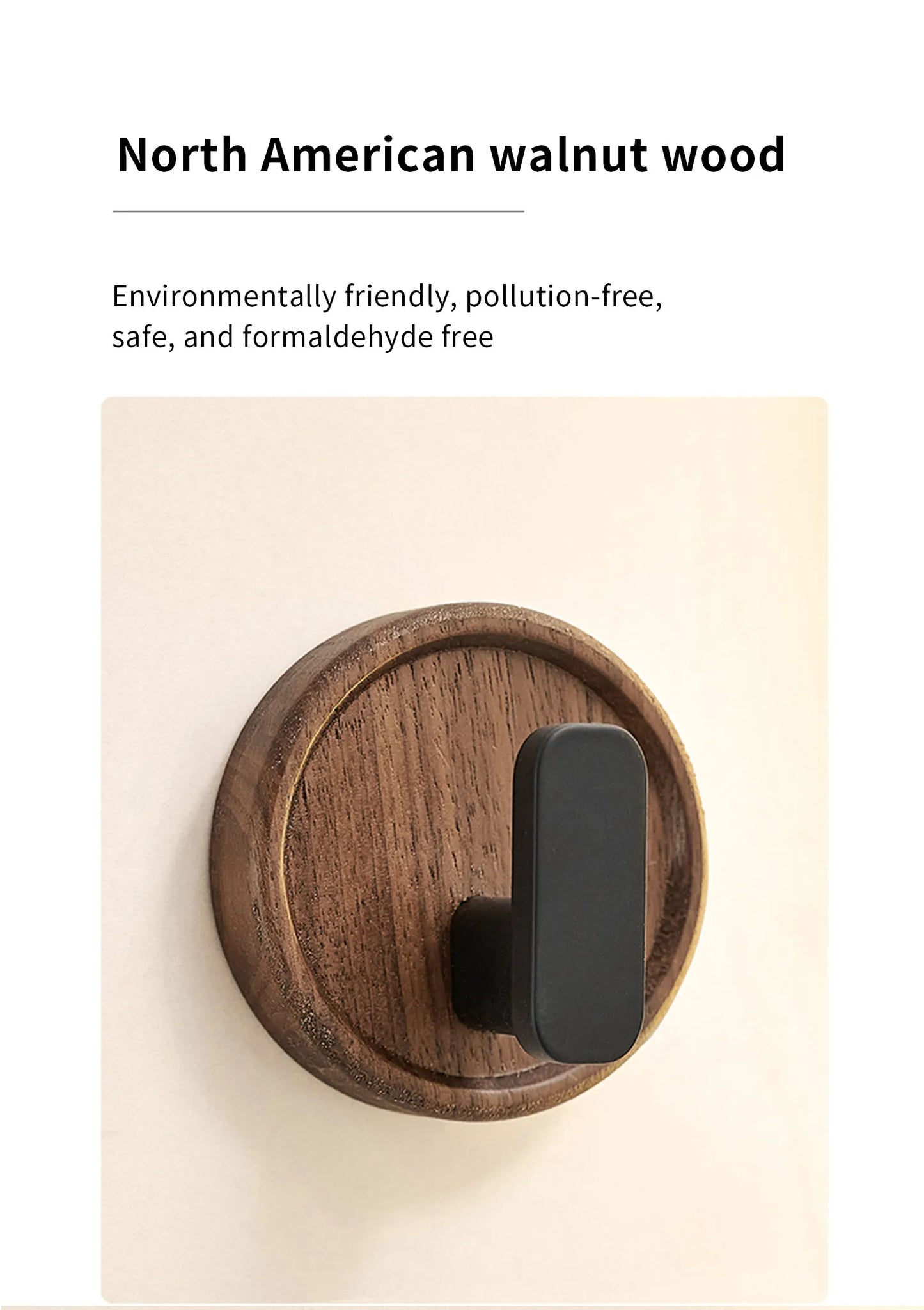 Walnut Wood Wall Coat Rack