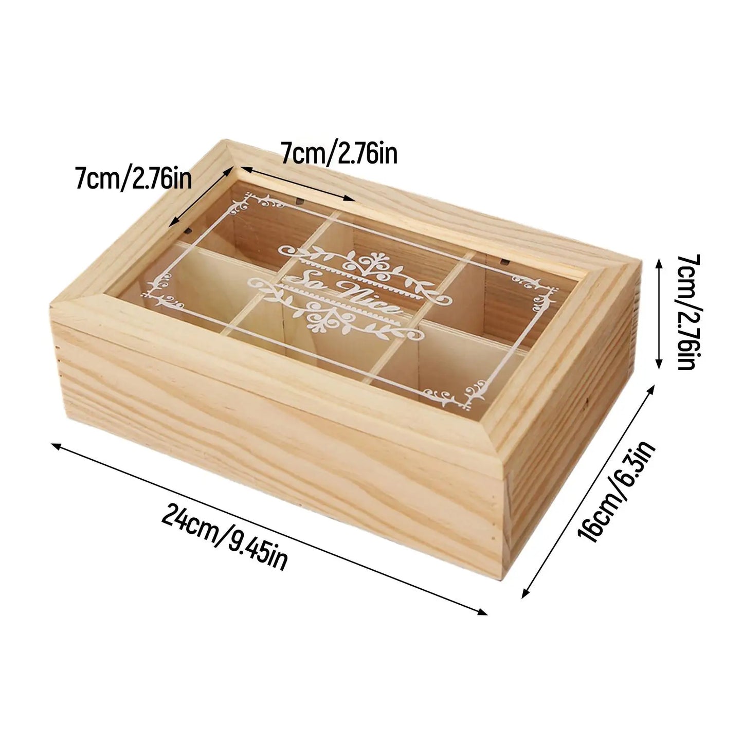 Wooden Tea Box Tea Storage Organizer