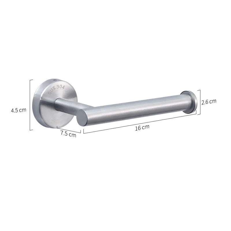 Punch-Free Stainless Steel Toilet Paper Holder