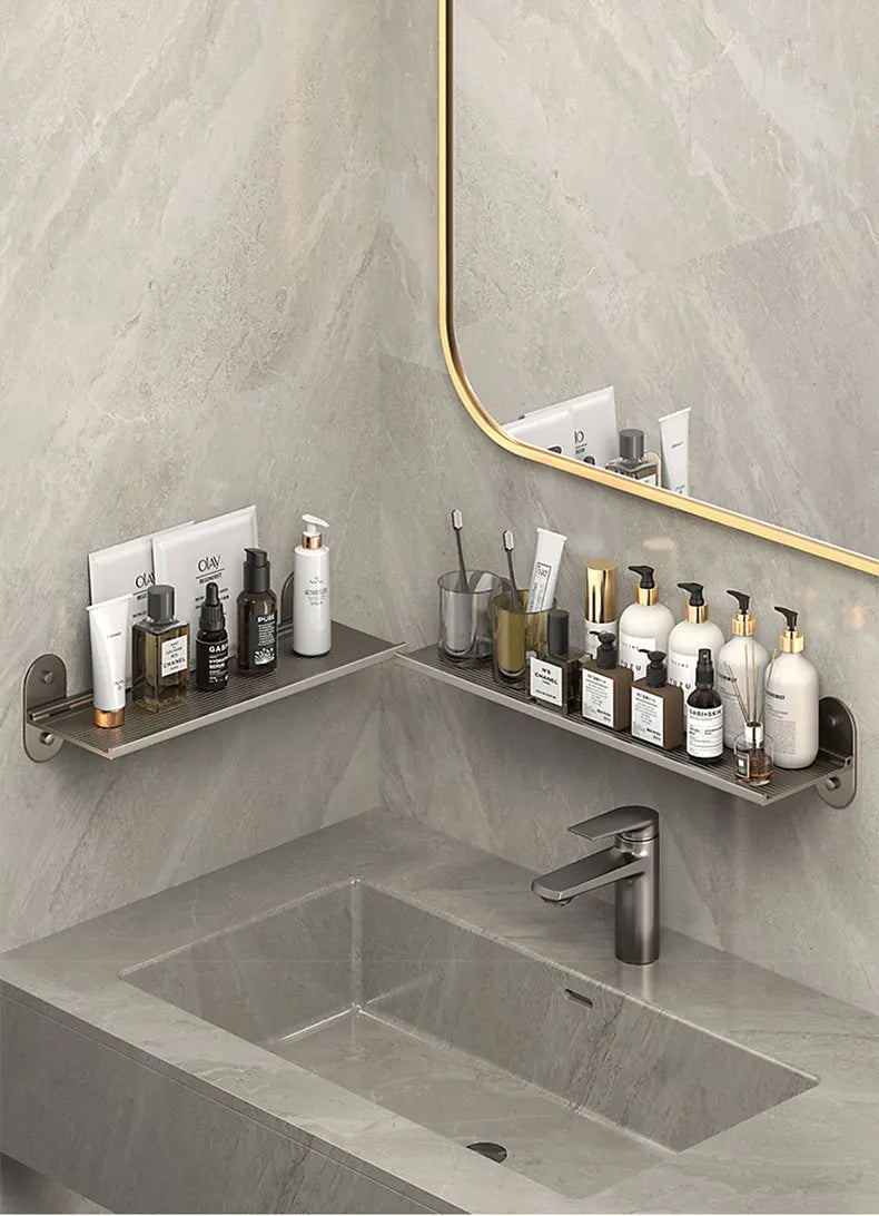 Foldable Aluminium Bathroom Wall Shelf
