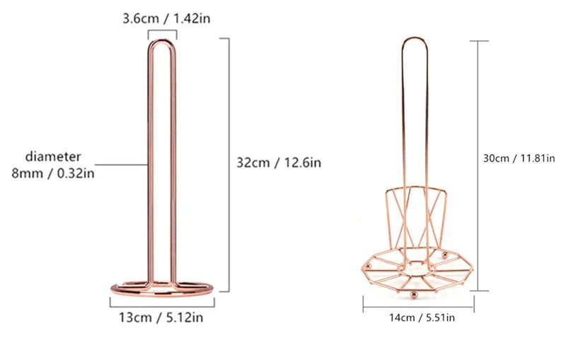 Stainless Steel Kitchen Roll Paper Towel Holder Bathroom Tissue Stand Dining Table Vertical Napkins Rack Kitchen Storage Shelf