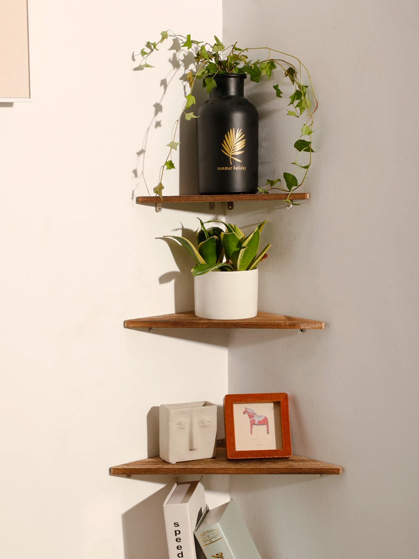 Rustic Wooden Floating Shelf