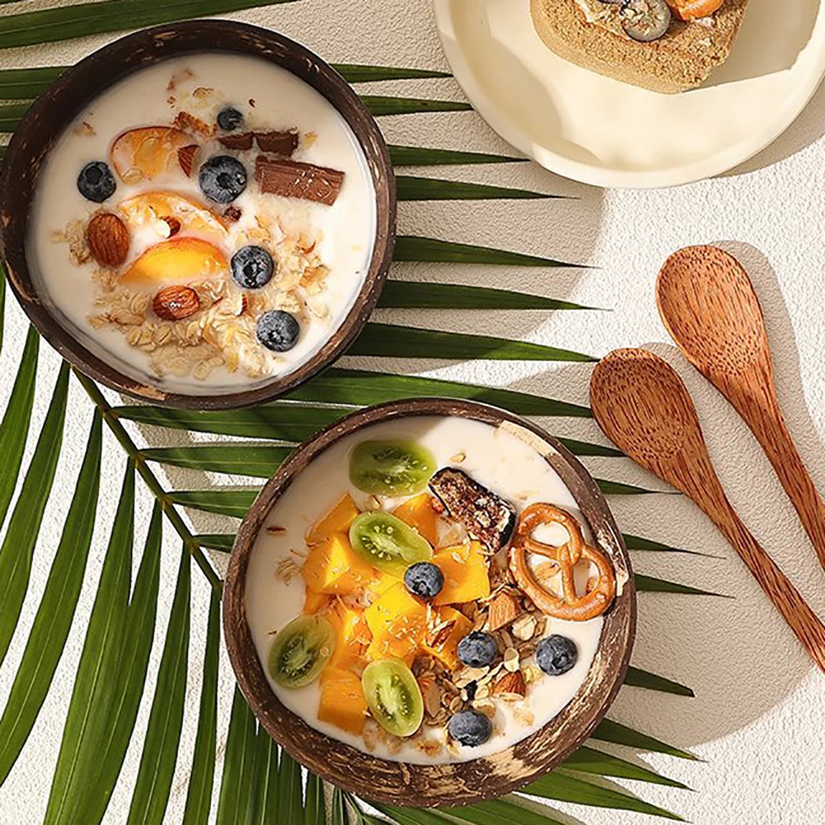 Natural Coconut Shell Bowl And Spoon Set