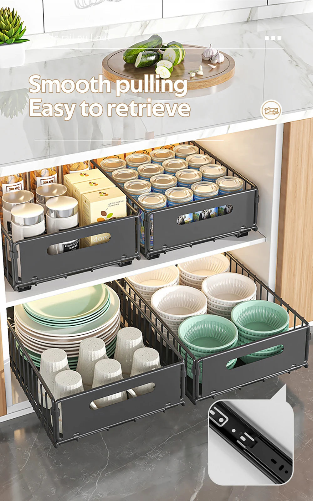 Pull-Out Kitchen Cabinet Organizer