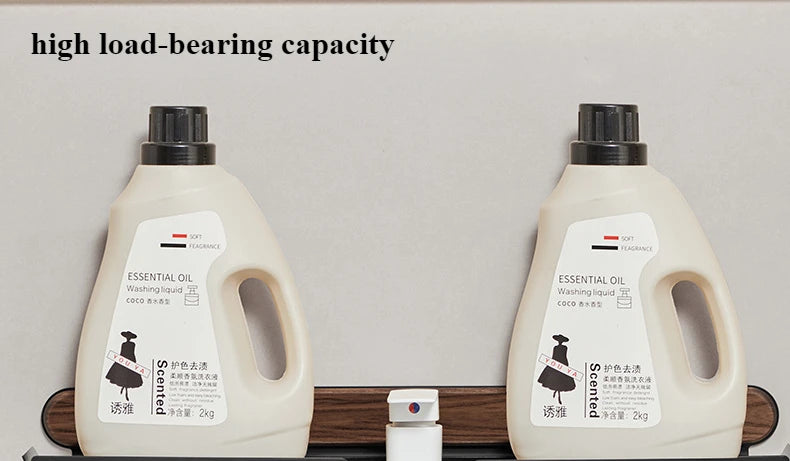 Walnut Wall-Mounted Toilet & Sink Shelf